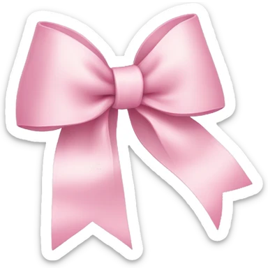 light pink ribbon bow sticker