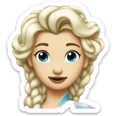 duck with hair like Elsa from frozen  sticker