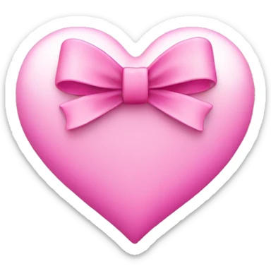 pink heart with bows sticker