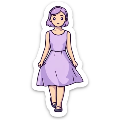 very light lavender rosy dress sticker
