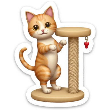 Cat Scratching Post sticker