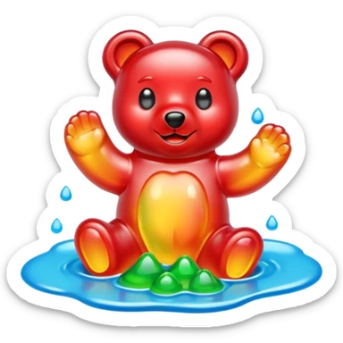 Gummy bear melting into ground sticker