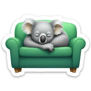 A koala sleeping on a couch sticker