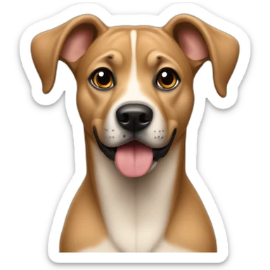 Black and fawn dog cur amazement sticker