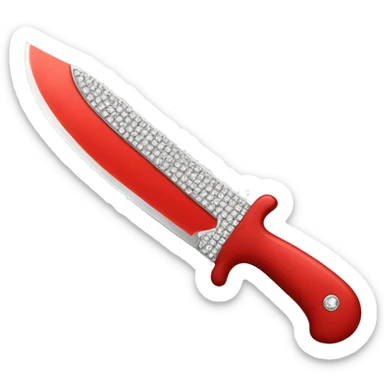 one red knife with rhinestones everywhere  sticker