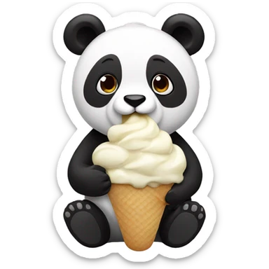 Panda eating ice cream sticker