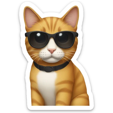 Cat with sunglasses sticker