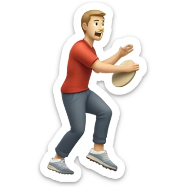 White disc golfer sticker