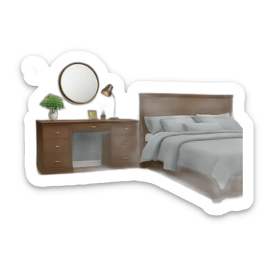 bedroom for men with mirror and closet sticker