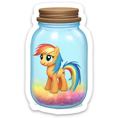 Rainbow Dash from MLP in a jar sticker