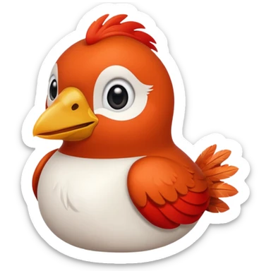 un rouge gorge rigole sticker