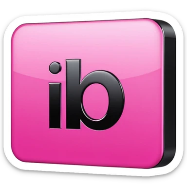 black pink 3d linkedin logo sticker