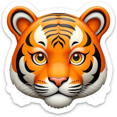 tiger face with GG phrase bubble for Twitch emote sticker