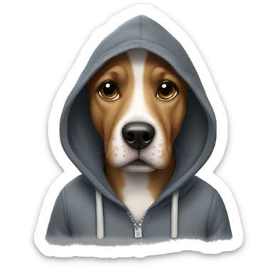 dog wearing hoodie sticker