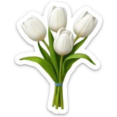 white tulip bouquet  sticker