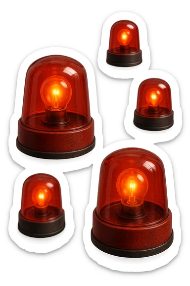 segnali di allarme 3d fluttuano in aria, iperrealistici 4k sticker