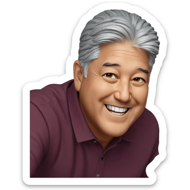 smiling old man with grey hair sticker