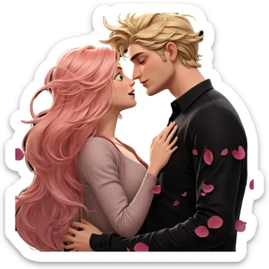 intimate moment between two people sticker