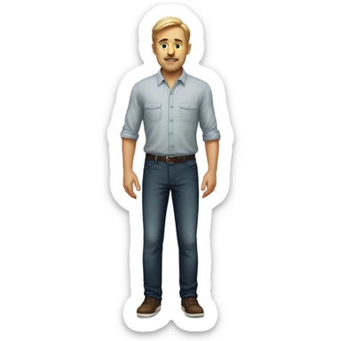 man in full growth  photorealistic serious sticker