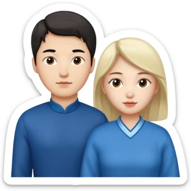 Family korean male x russian female sticker
