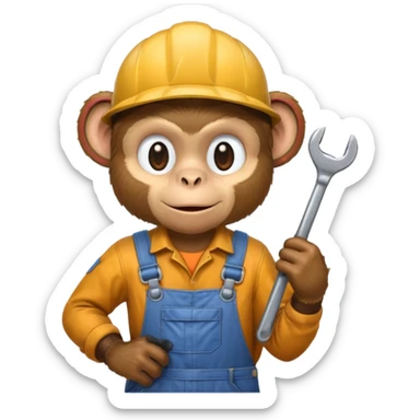 monkey mechanic  sticker
