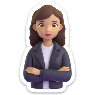 Light-skinned girl with brown hair wearing black jacket sticker