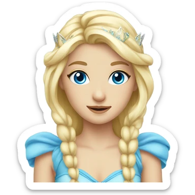 Blond fairy princess blue eyes sticker