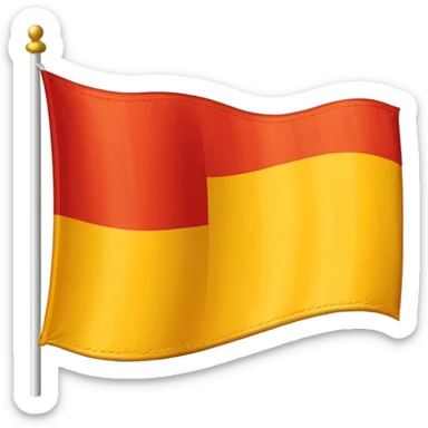 Red, white, and golden yellow horizontally sequenced tricolour flag sticker