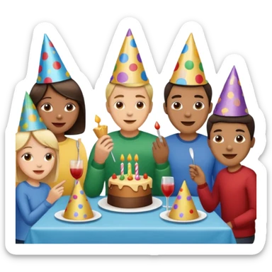 200 people eating at a family party sticker