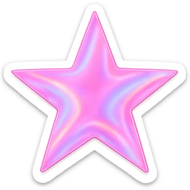 star with a holographic effect, pink, no background sticker