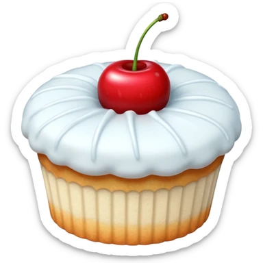 white cake with a cherry on top sticker