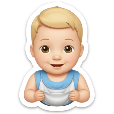 baby with bib sticker
