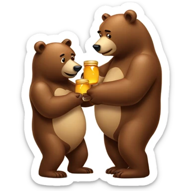  A bear putting honey on another bear sticker