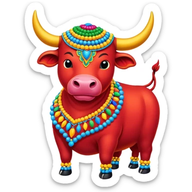 Bumba meu boi, boi colorido, enfeitado com bordado de miçangas sticker