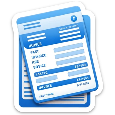 fast invoice generator blue sticker