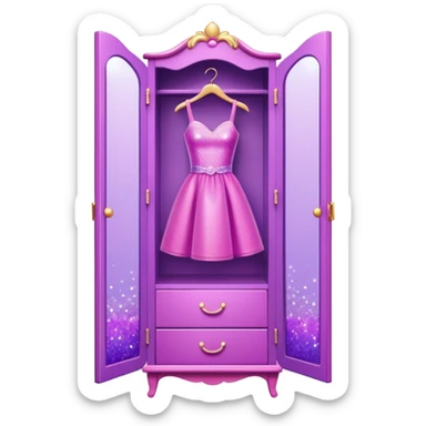 barbie wardrobe with glitter sticker