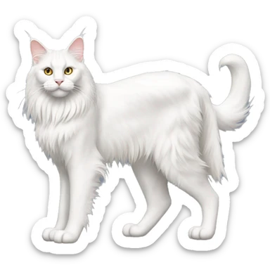 White Maine Coon full body sticker