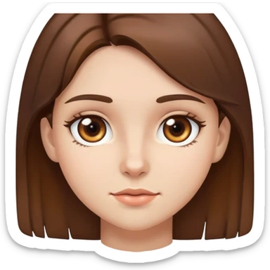 Brown haired girl with brown eyes sticker