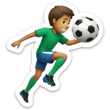 boy balancing a soccer ball sticker