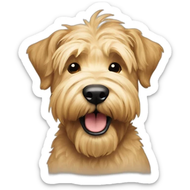 Wheaten terrier with big smile sticker
