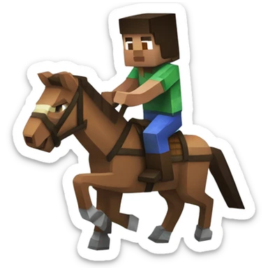 minecraft riding a horse sticker