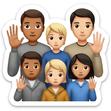 Make 7 hands each having names and the names are Oliver Aiden Ezra daddy mommy Amaya and ronin sticker