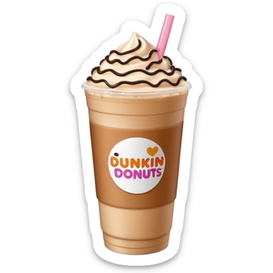 Dunkin’ Donuts iced latte with a carton of coffee milk next to it sticker