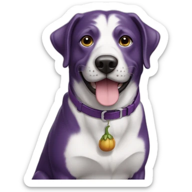 Une aubergine sur un chien sticker