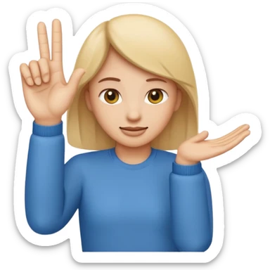 Emoji letter W in sign language  sticker