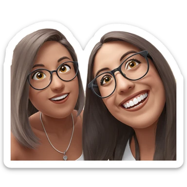 girl friends smiling together sticker
