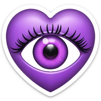 Eye with eyelashes inside light Purple Heart sticker