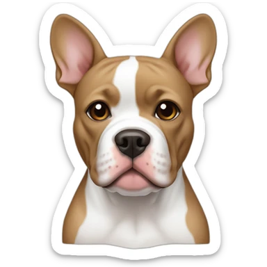 Light brown and white Pitbull French bulldog mix sticker