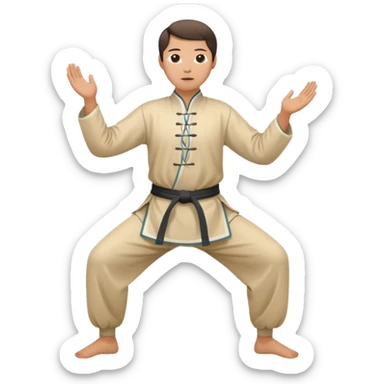 pratiquant de qi gong en position de l'arc sticker