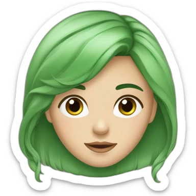 Fille cheveux long châtain couleur de yeux vert  sticker